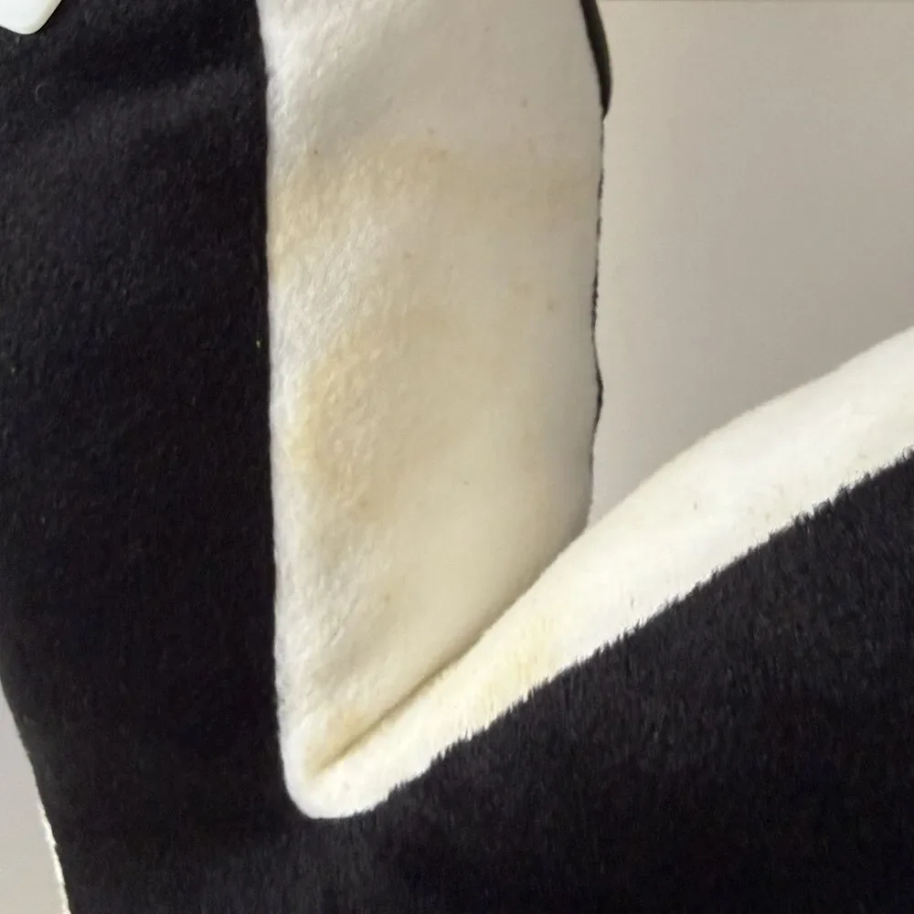 Vintage 2003 Playboy Bunny Head Shaped Pillow Black White Plush w/ Tags, Y2K